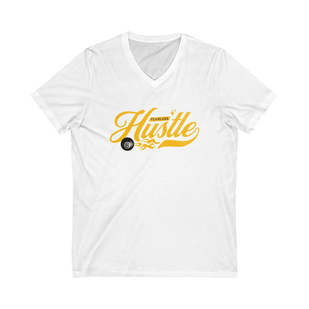 Fearless Hustle - 8 Ball - Unisex V - Neck Tee - BFLY BILLIARDS