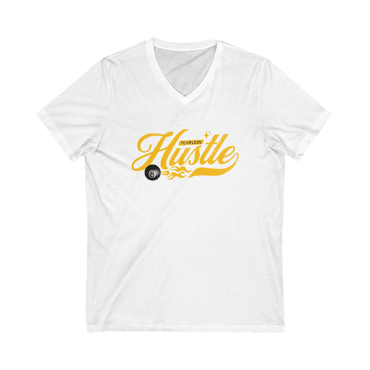 Fearless Hustle - 8 Ball - Unisex V - Neck Tee - BFLY BILLIARDS