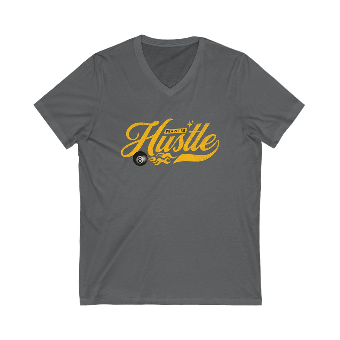 Fearless Hustle - 8 Ball - Unisex V - Neck Tee - BFLY BILLIARDS