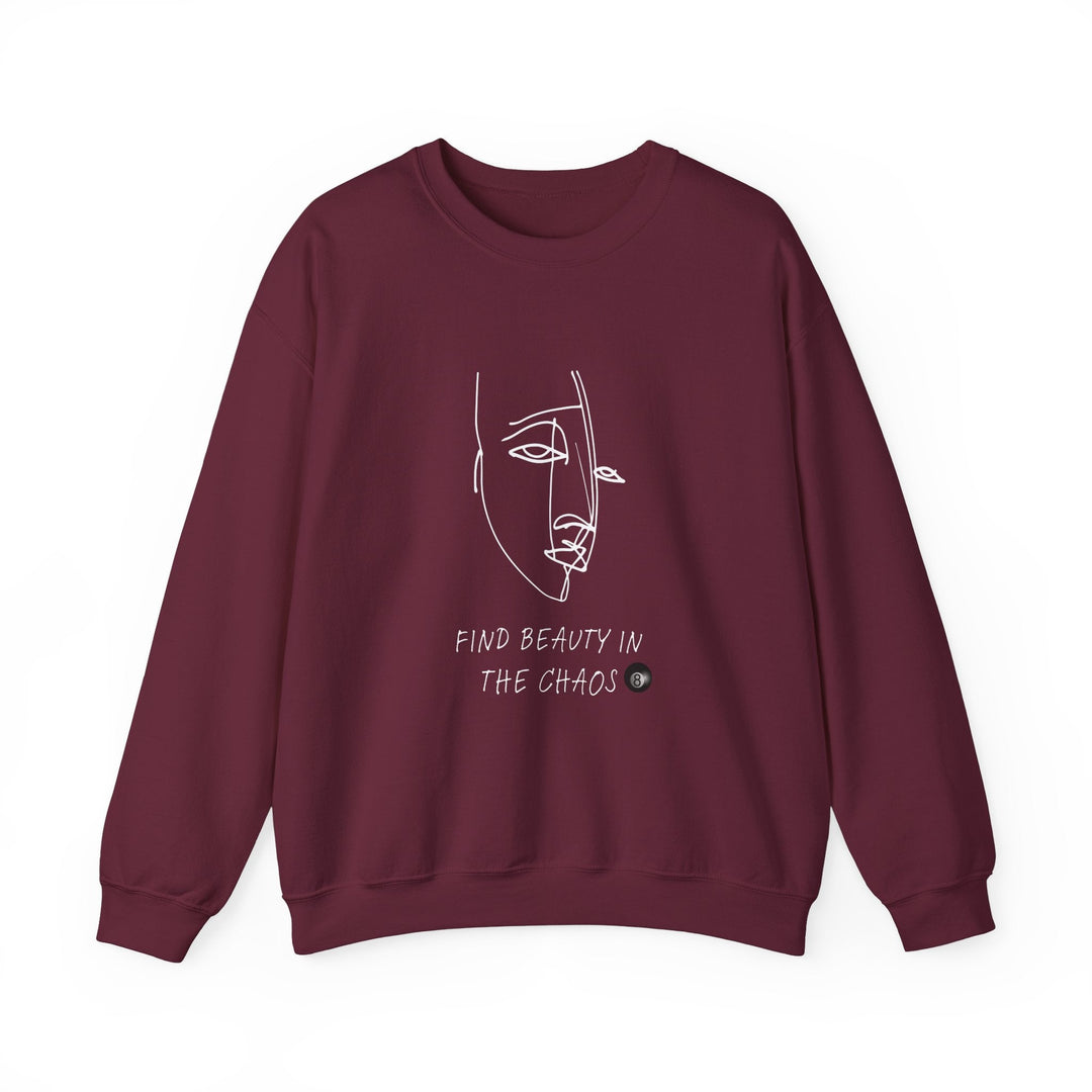 Find Beauty in the Chaos - 8 Ball - Unisex Crewneck Sweatshirt - BFLY BILLIARDS