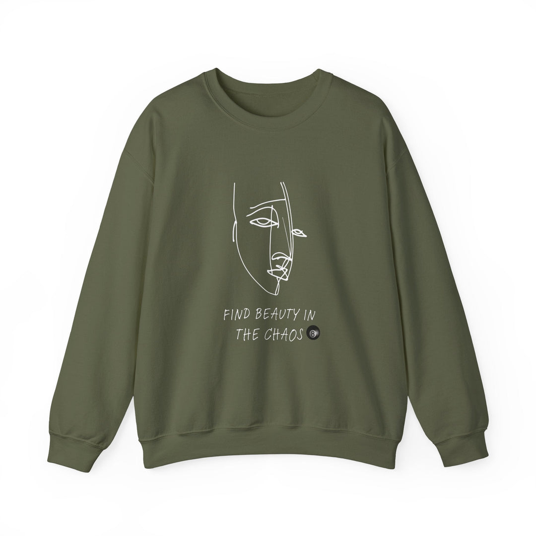 Find Beauty in the Chaos - 8 Ball - Unisex Crewneck Sweatshirt - BFLY BILLIARDS
