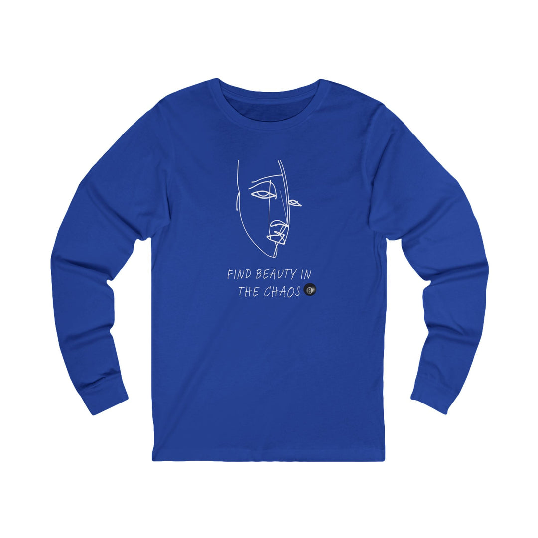 Find Beauty in the Chaos - 8 Ball - Unisex Long Sleeve Tee - BFLY BILLIARDS