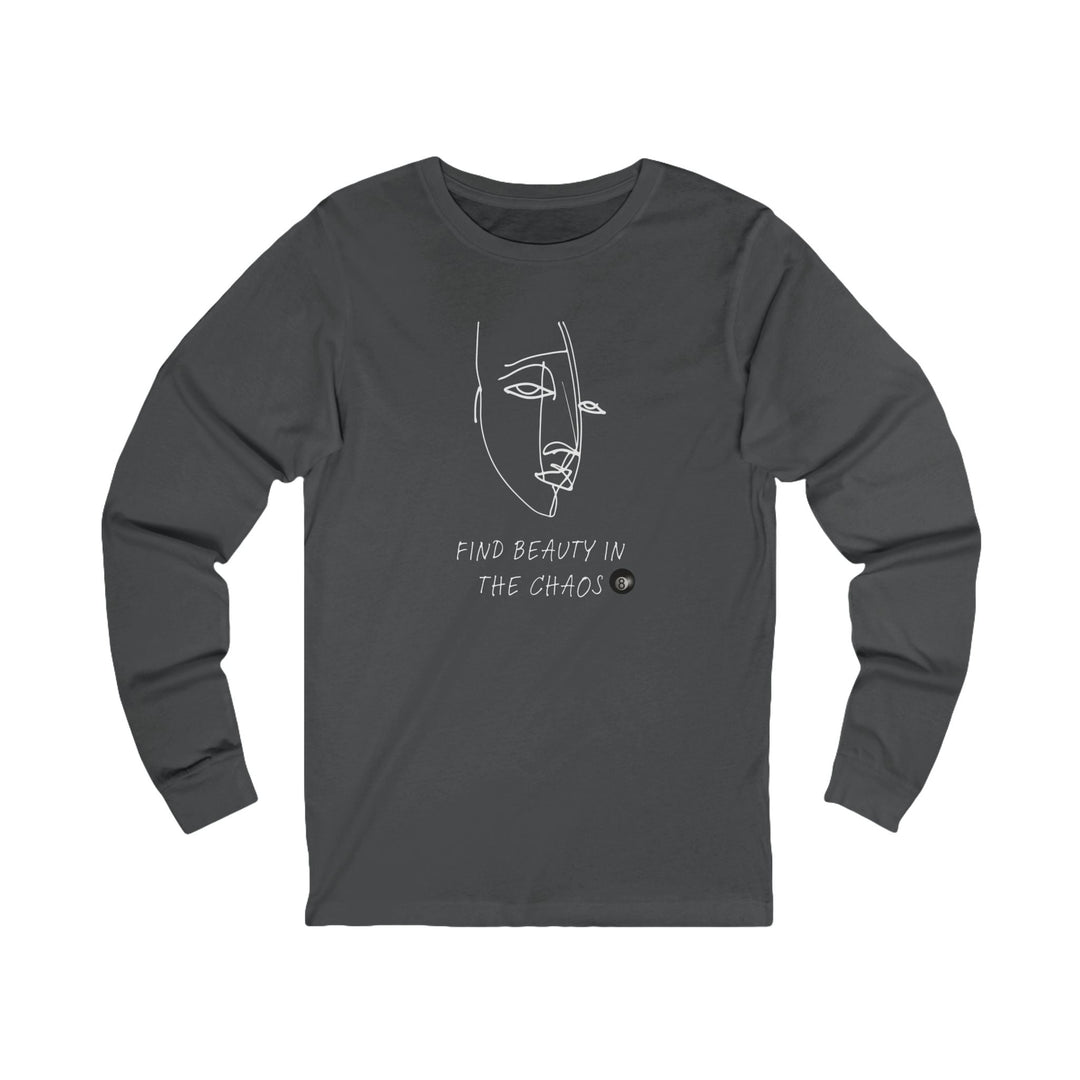 Find Beauty in the Chaos - 8 Ball - Unisex Long Sleeve Tee - BFLY BILLIARDS