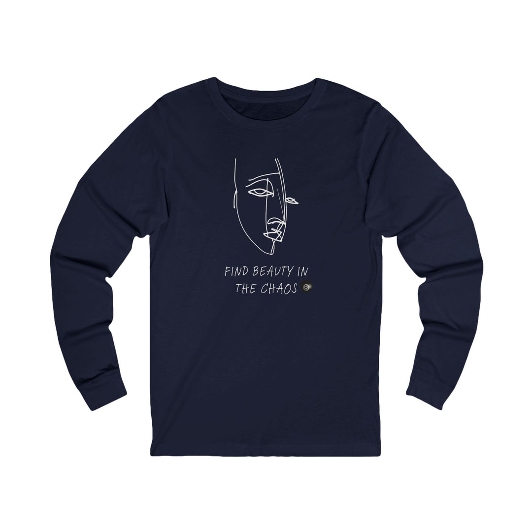 Find Beauty in the Chaos - 8 Ball - Unisex Long Sleeve Tee - BFLY BILLIARDS