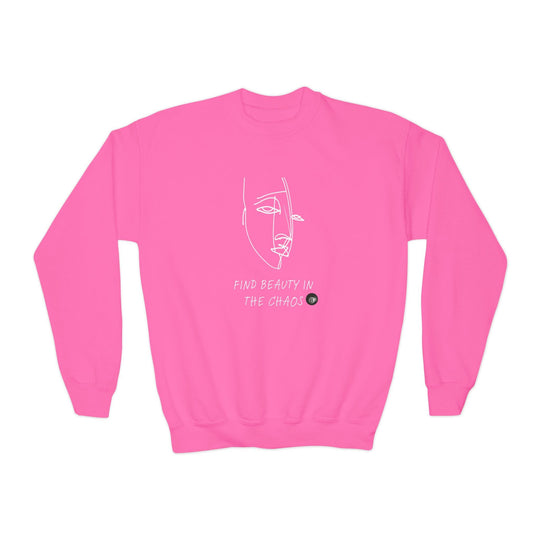 Find Beauty in the Chaos - 8 Ball - Unisex Youth Crewneck Sweatshirt - BFLY BILLIARDS
