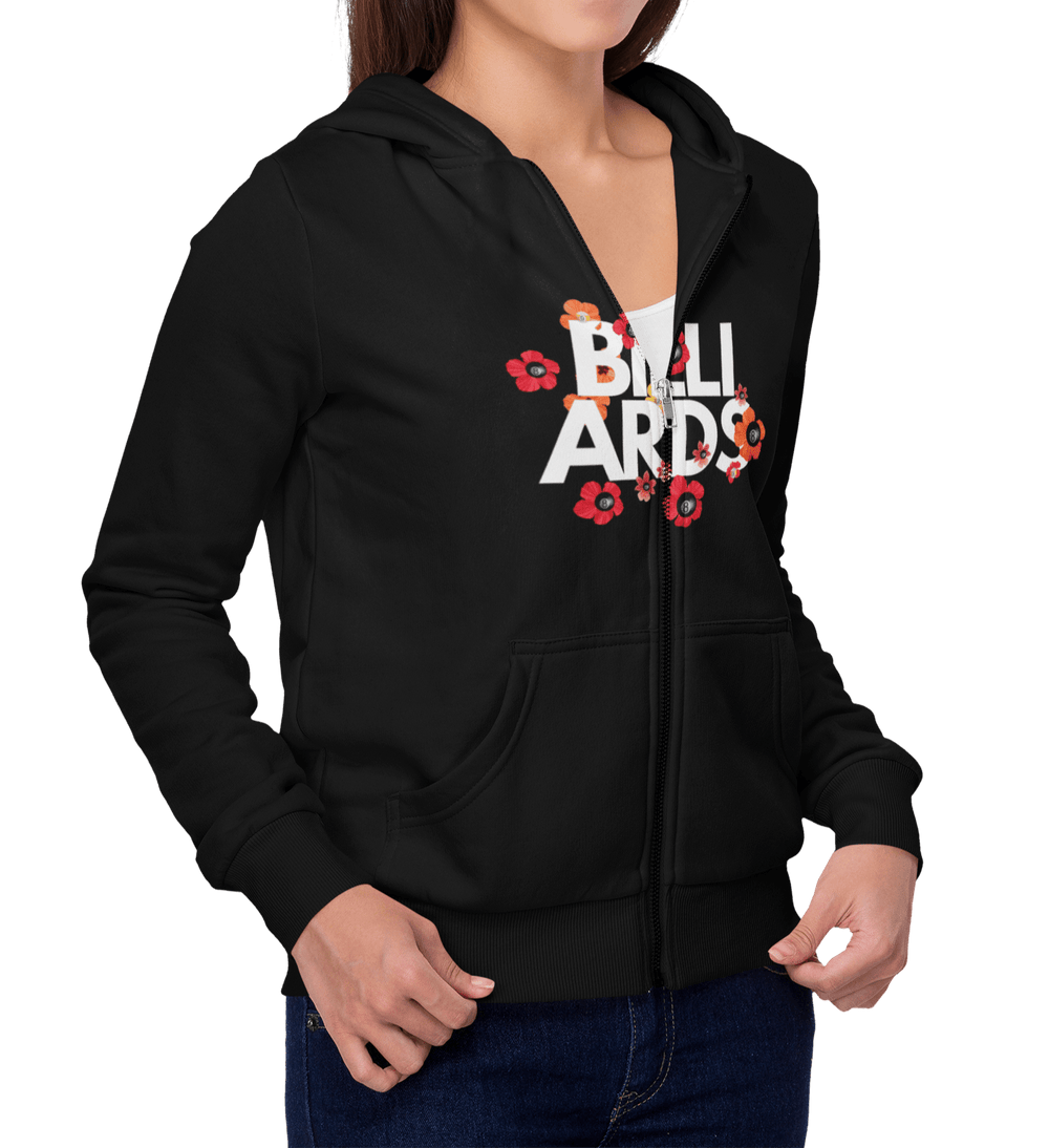 Flowers - 8 Ball Billiards - Full Zip Hoodie - BFLY BILLIARDS