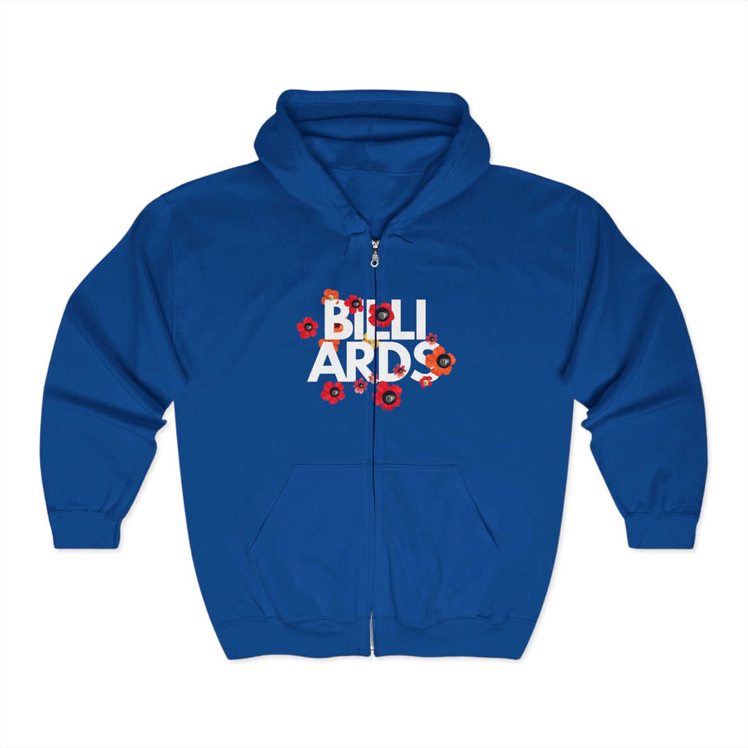 Flowers - 8 Ball Billiards - Full Zip Hoodie - BFLY BILLIARDS