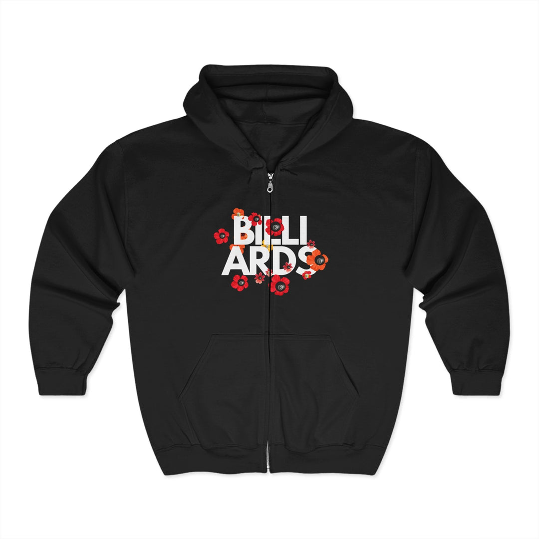Flowers - 8 Ball Billiards - Full Zip Hoodie - BFLY BILLIARDS