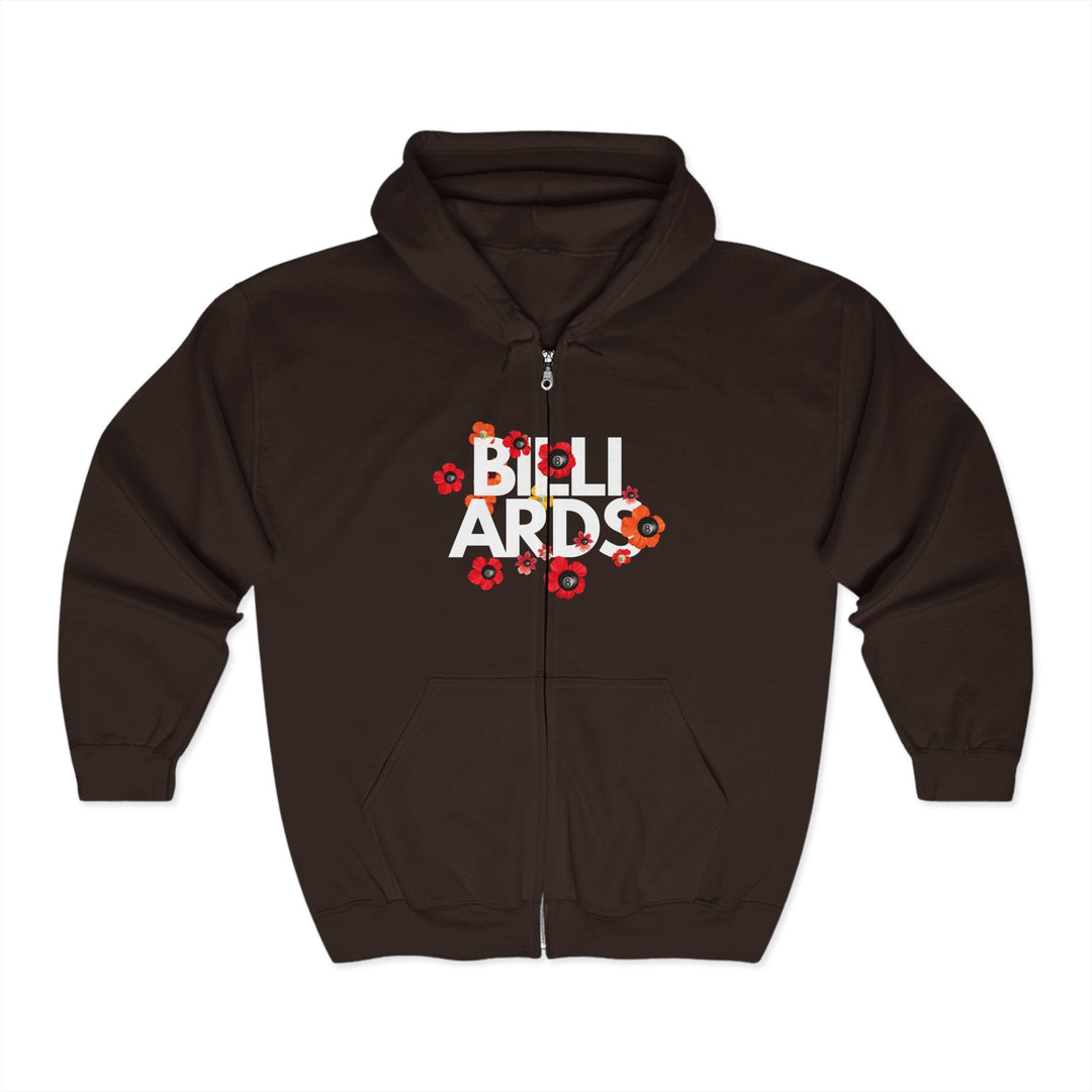 Flowers - 8 Ball Billiards - Full Zip Hoodie - BFLY BILLIARDS