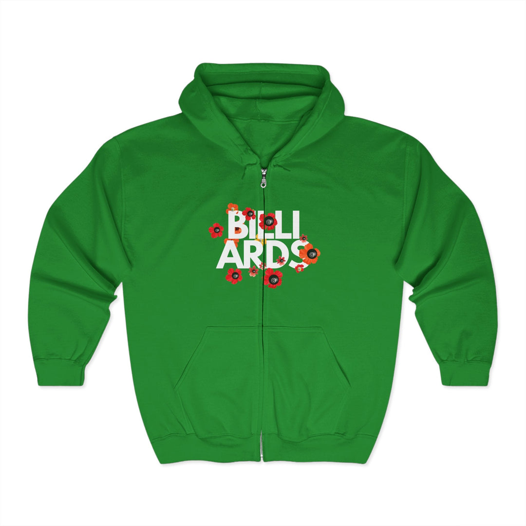 Flowers - 8 Ball Billiards - Full Zip Hoodie - BFLY BILLIARDS