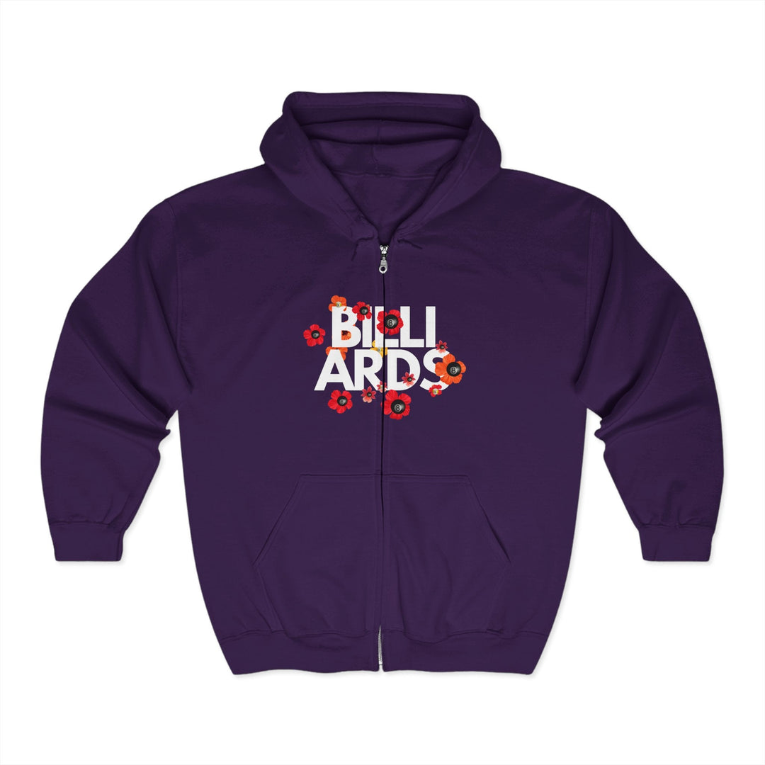 Flowers - 8 Ball Billiards - Full Zip Hoodie - BFLY BILLIARDS