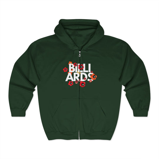 Flowers - 8 Ball Billiards - Full Zip Hoodie - BFLY BILLIARDS