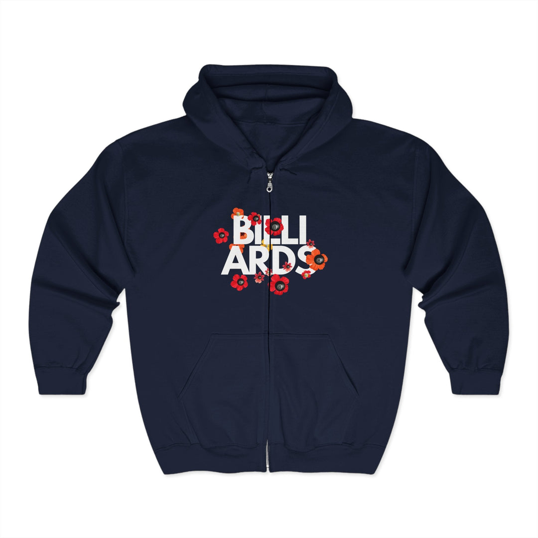 Flowers - 8 Ball Billiards - Full Zip Hoodie - BFLY BILLIARDS