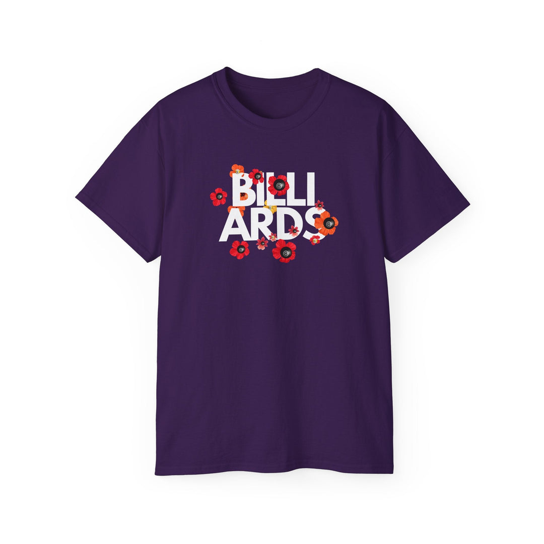 Flowers - 8 Ball Billiards - Unisex Cotton T-Shirt - BFLY BILLIARDS