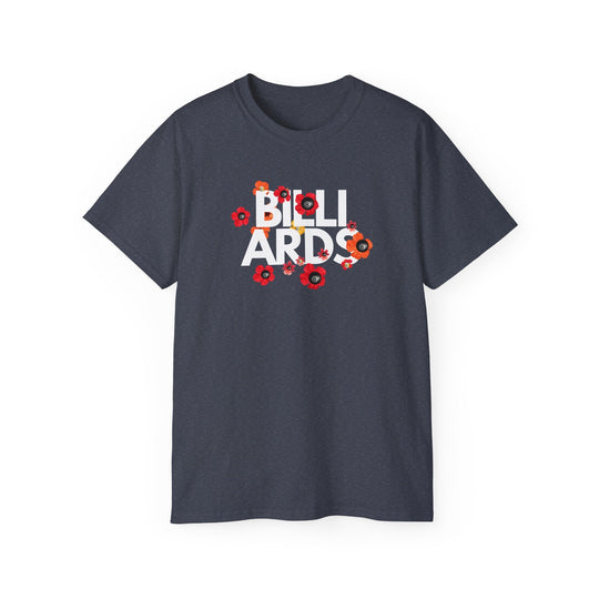 Flowers - 8 Ball Billiards - Unisex Cotton T-Shirt - BFLY BILLIARDS