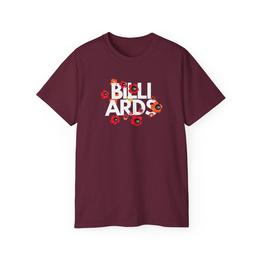 Flowers - 8 Ball Billiards - Unisex Cotton T-Shirt - BFLY BILLIARDS
