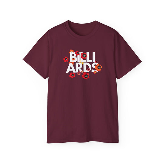 Flowers - 8 Ball Billiards - Unisex Cotton T-Shirt - BFLY BILLIARDS
