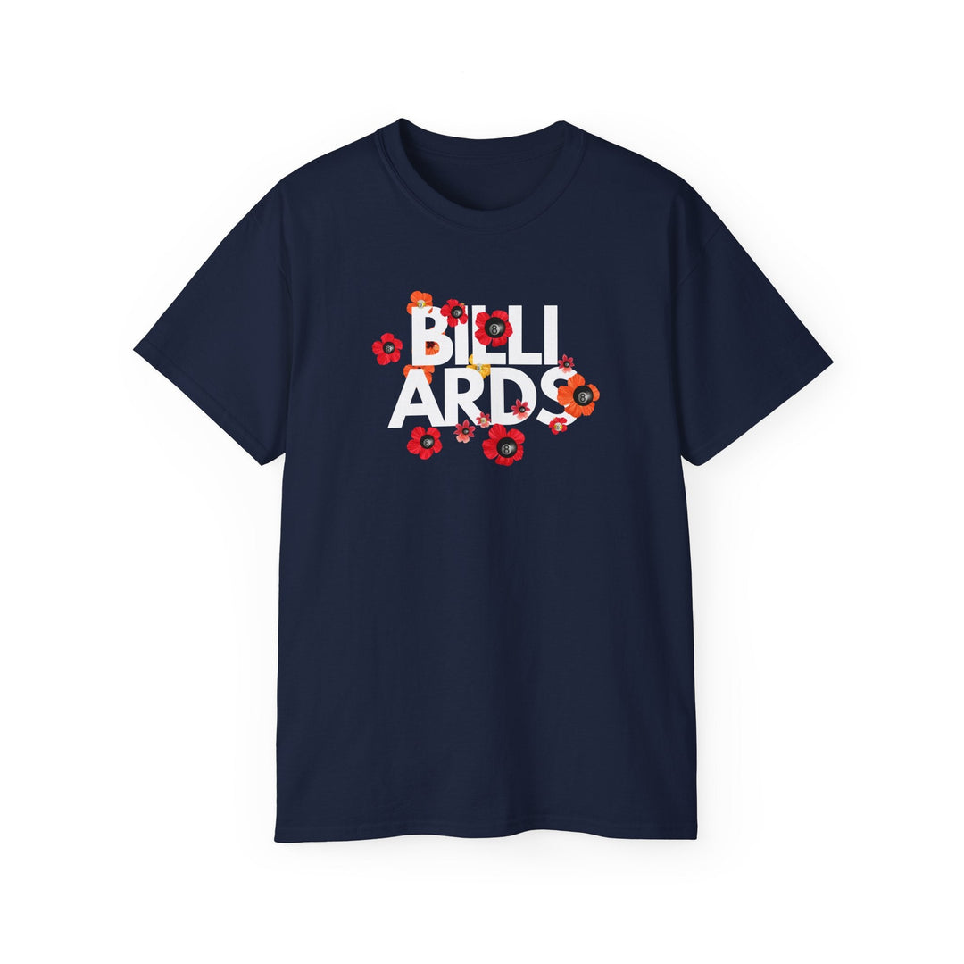 Flowers - 8 Ball Billiards - Unisex Cotton T-Shirt - BFLY BILLIARDS