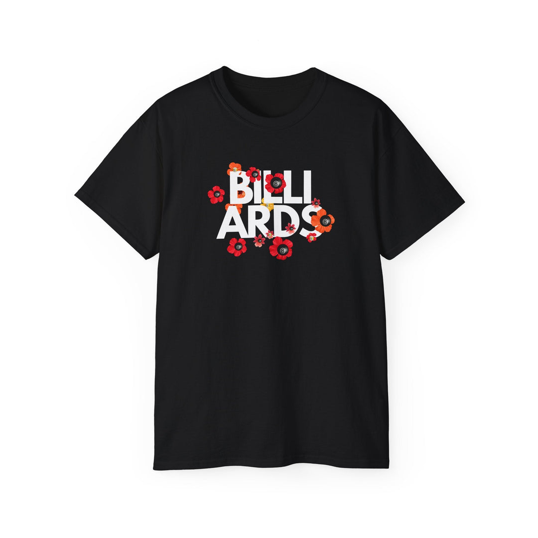Flowers - 8 Ball Billiards - Unisex Cotton T-Shirt - BFLY BILLIARDS