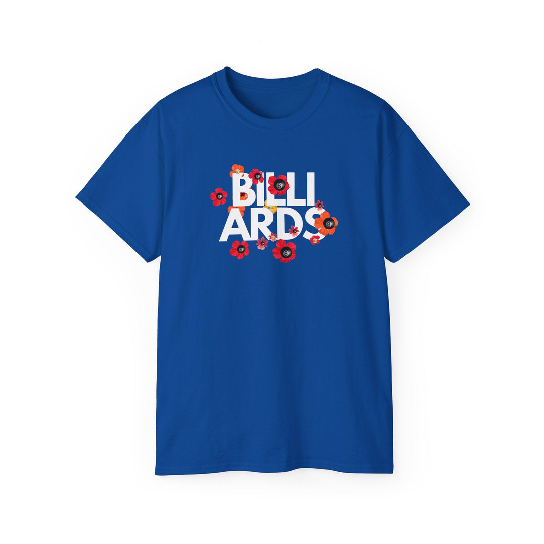 Flowers - 8 Ball Billiards - Unisex Cotton T-Shirt - BFLY BILLIARDS