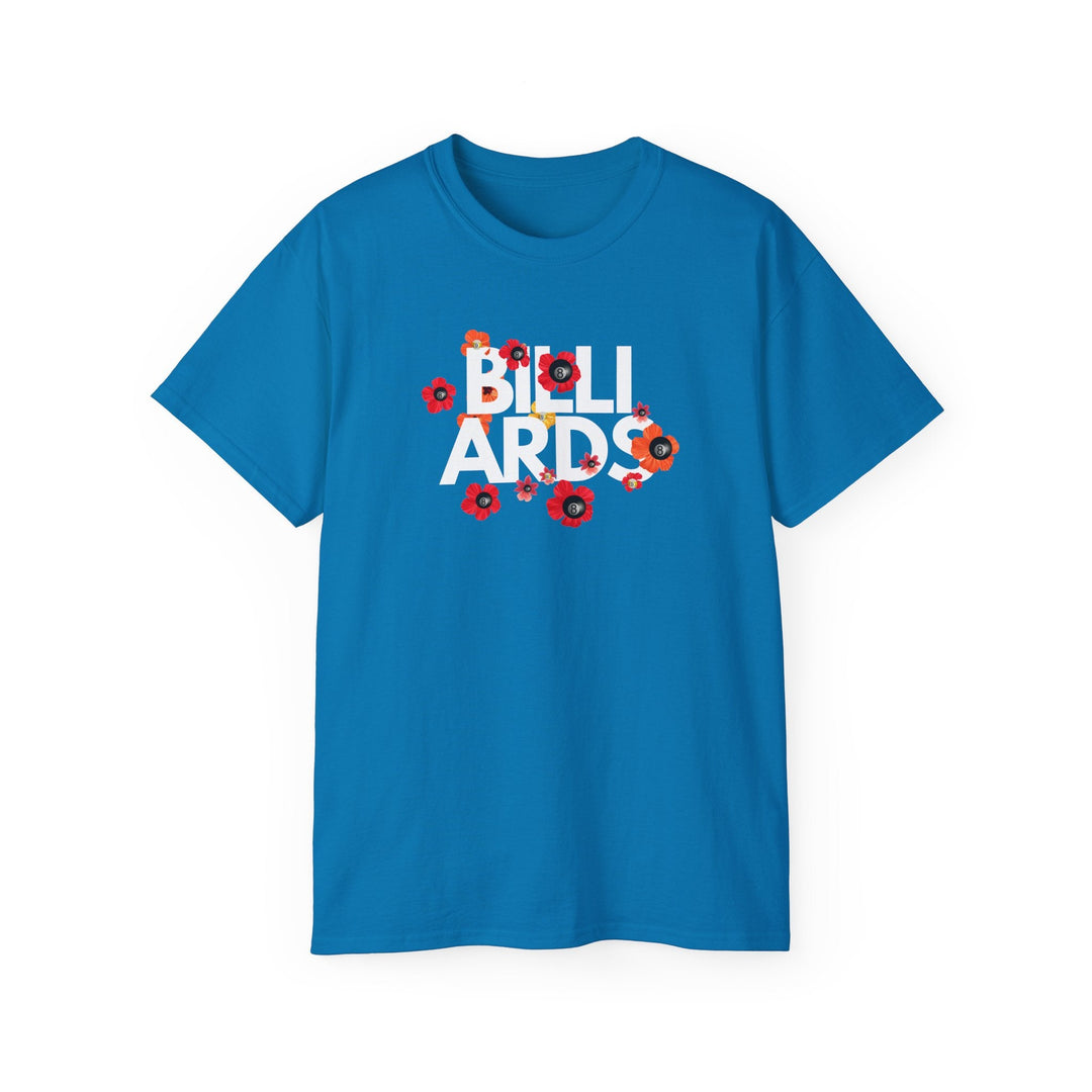 Flowers - 8 Ball Billiards - Unisex Cotton T-Shirt - BFLY BILLIARDS