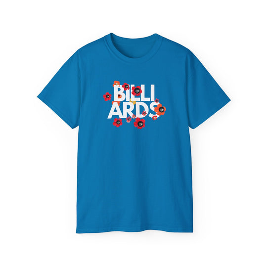 Flowers - 8 Ball Billiards - Unisex Cotton T-Shirt - BFLY BILLIARDS