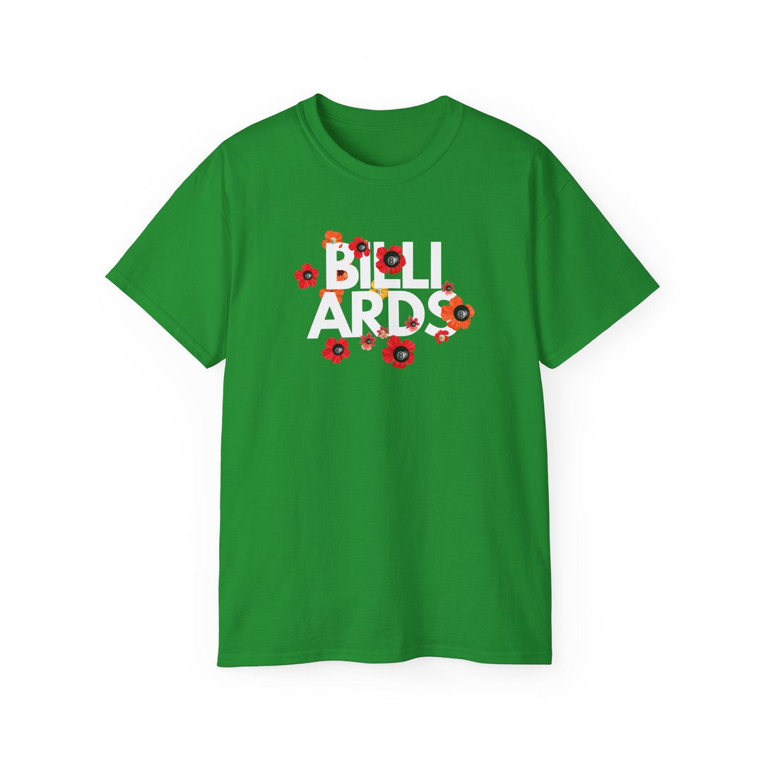 Flowers - 8 Ball Billiards - Unisex Cotton T-Shirt - BFLY BILLIARDS