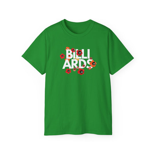 Flowers - 8 Ball Billiards - Unisex Cotton T-Shirt - BFLY BILLIARDS