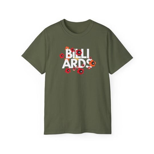 Flowers - 8 Ball Billiards - Unisex Cotton T-Shirt - BFLY BILLIARDS