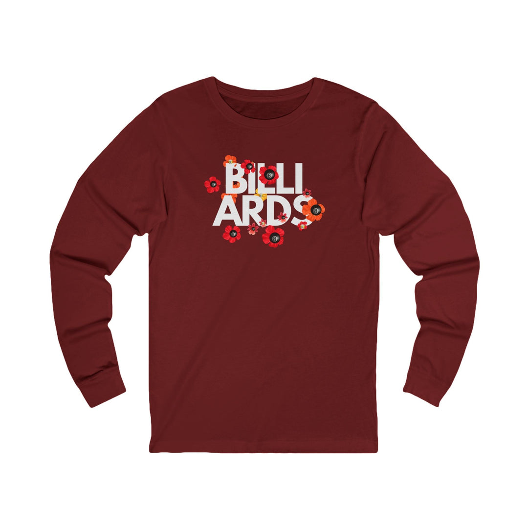 Flowers - 8 Ball Billiards - Unisex Long Sleeve Tee - BFLY BILLIARDS