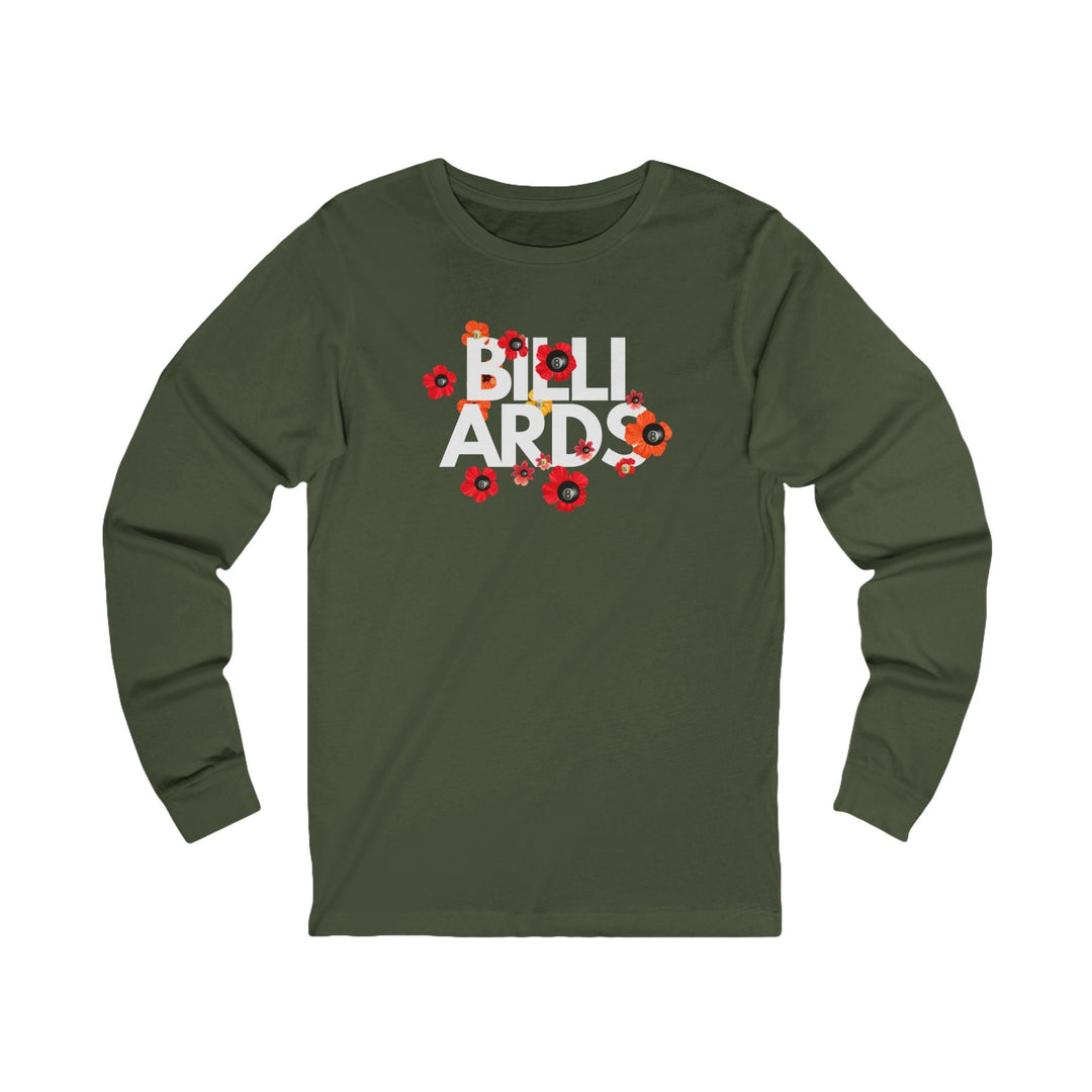 Flowers - 8 Ball Billiards - Unisex Long Sleeve Tee - BFLY BILLIARDS