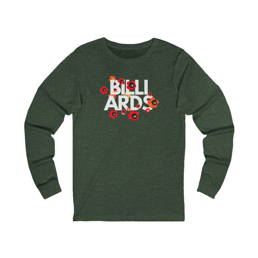 Flowers - 8 Ball Billiards - Unisex Long Sleeve Tee - BFLY BILLIARDS