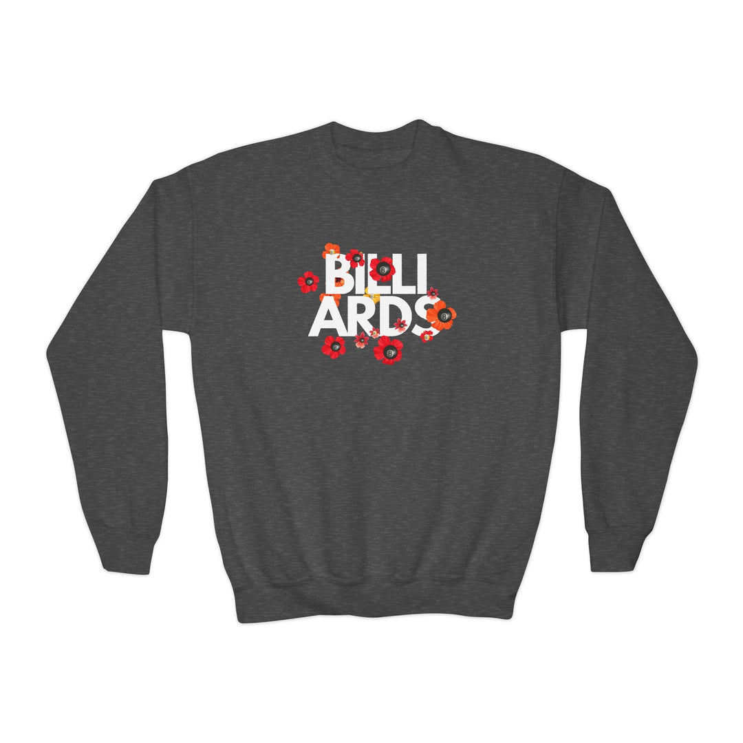 Flowers - 8 Ball Billiards - Unisex Youth Crewneck Sweatshirt - BFLY BILLIARDS