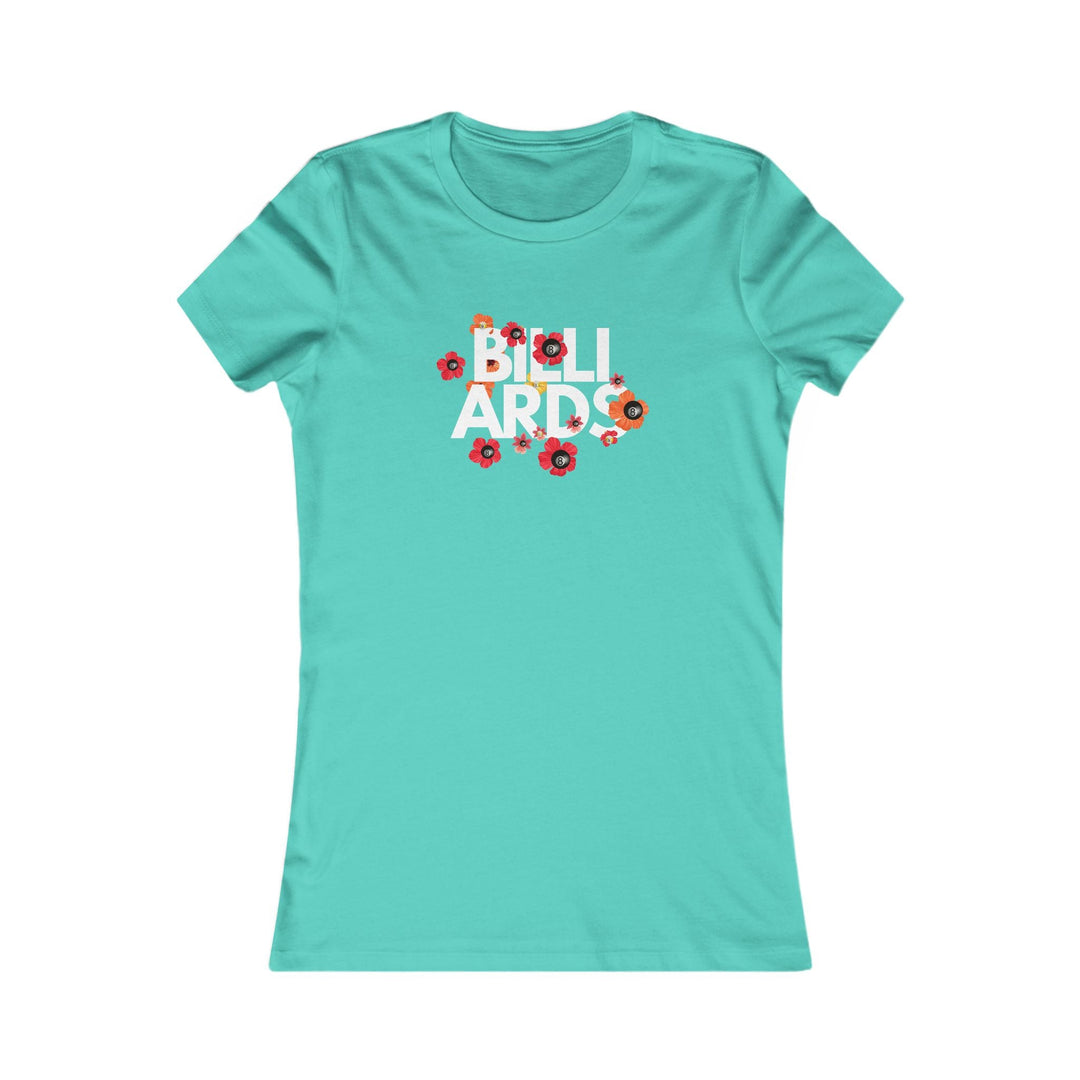 Flowers - 8 Ball Billiards - Women's Fitted Tee - BFLY BILLIARDS