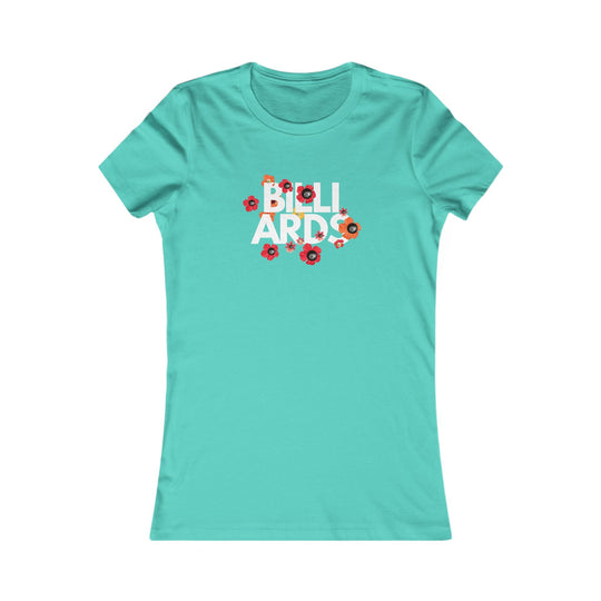 Flowers - 8 Ball Billiards - Women's Fitted Tee - BFLY BILLIARDS