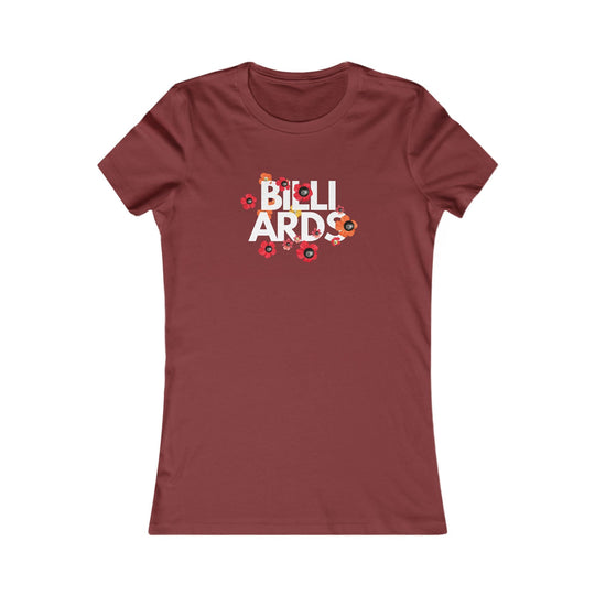 Flowers - 8 Ball Billiards - Women's Fitted Tee - BFLY BILLIARDS
