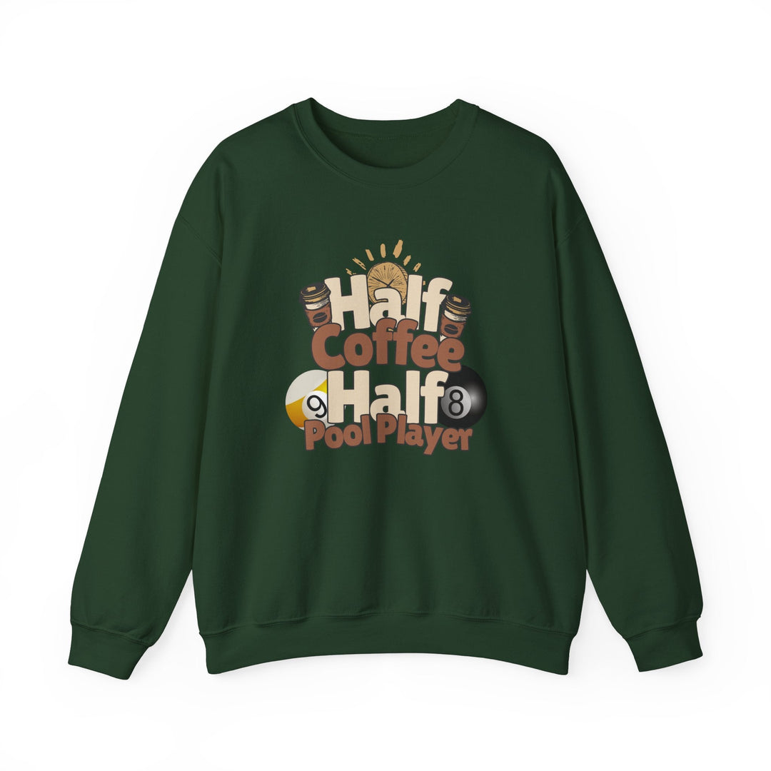 Half Coffee Half Pool Player - Unisex Crewneck Sweatshirt - BFLY BILLIARDS