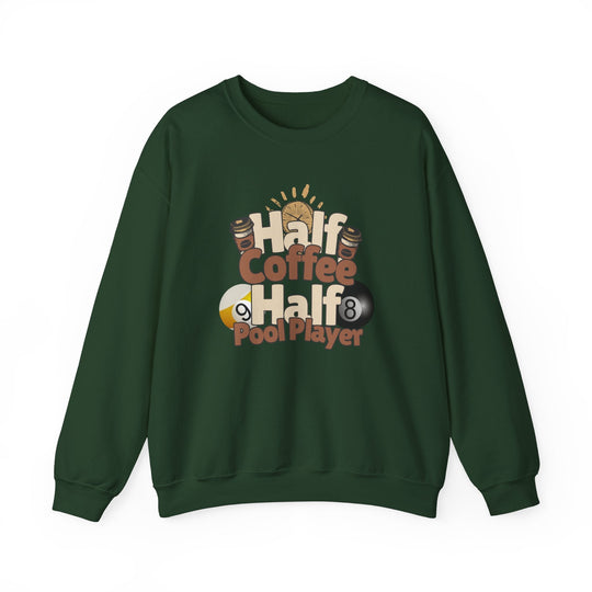 Half Coffee Half Pool Player - Unisex Crewneck Sweatshirt - BFLY BILLIARDS