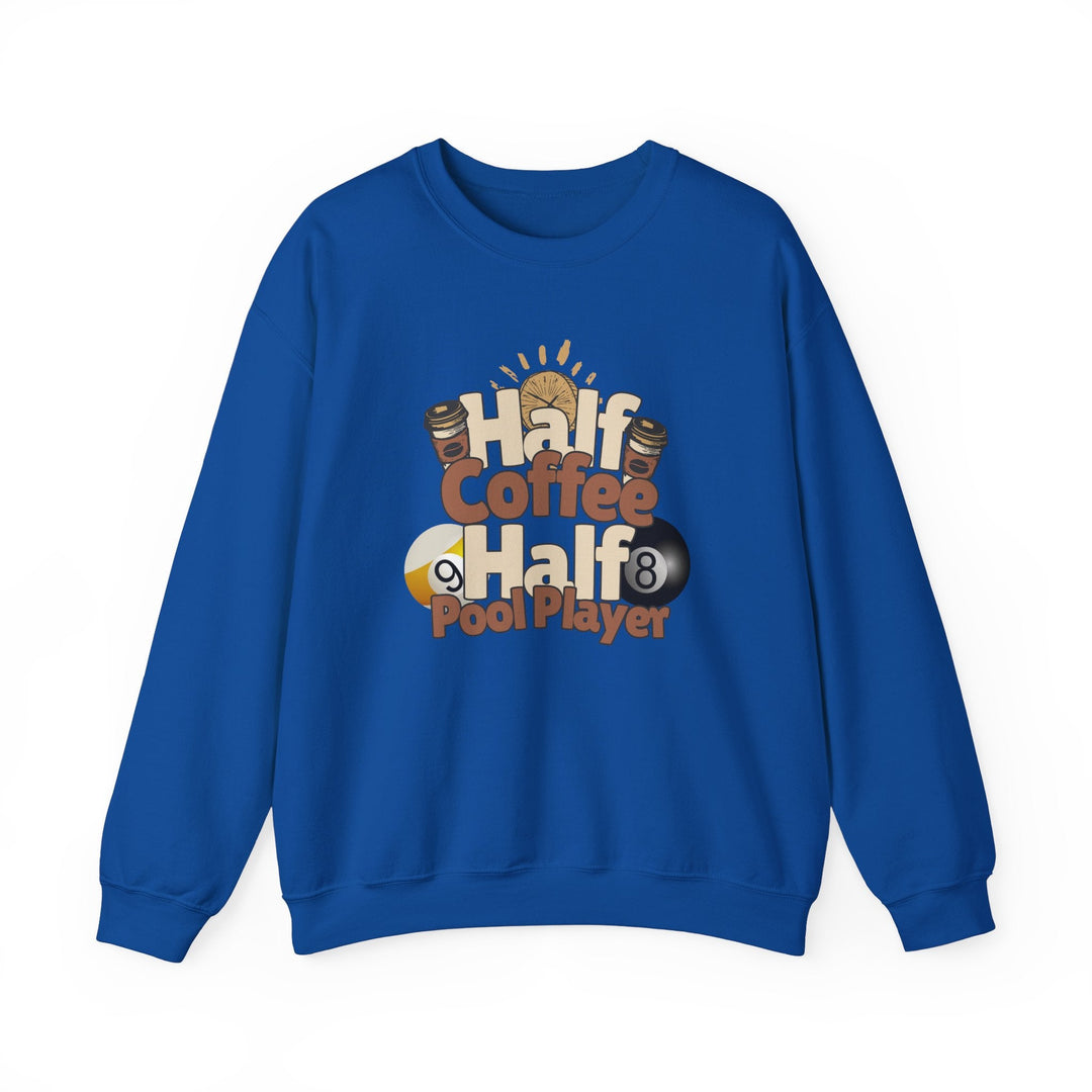 Half Coffee Half Pool Player - Unisex Crewneck Sweatshirt - BFLY BILLIARDS