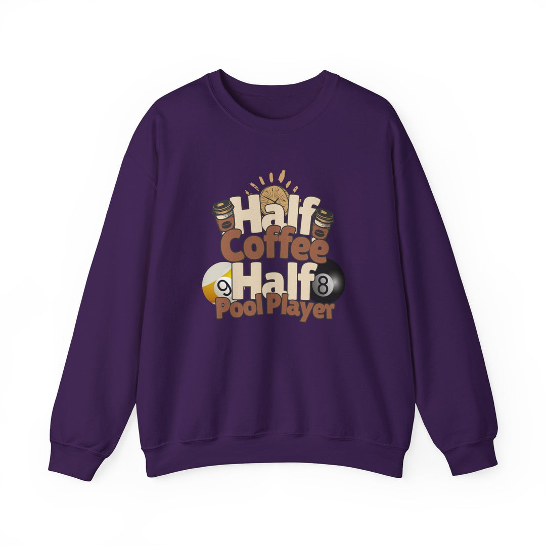 Half Coffee Half Pool Player - Unisex Crewneck Sweatshirt - BFLY BILLIARDS