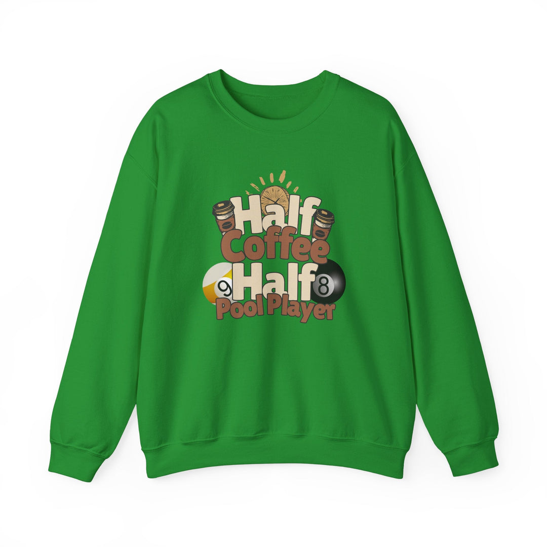 Half Coffee Half Pool Player - Unisex Crewneck Sweatshirt - BFLY BILLIARDS