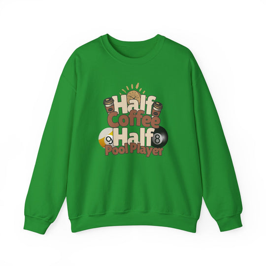 Half Coffee Half Pool Player - Unisex Crewneck Sweatshirt - BFLY BILLIARDS