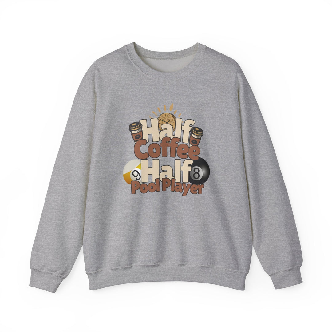 Half Coffee Half Pool Player - Unisex Crewneck Sweatshirt - BFLY BILLIARDS