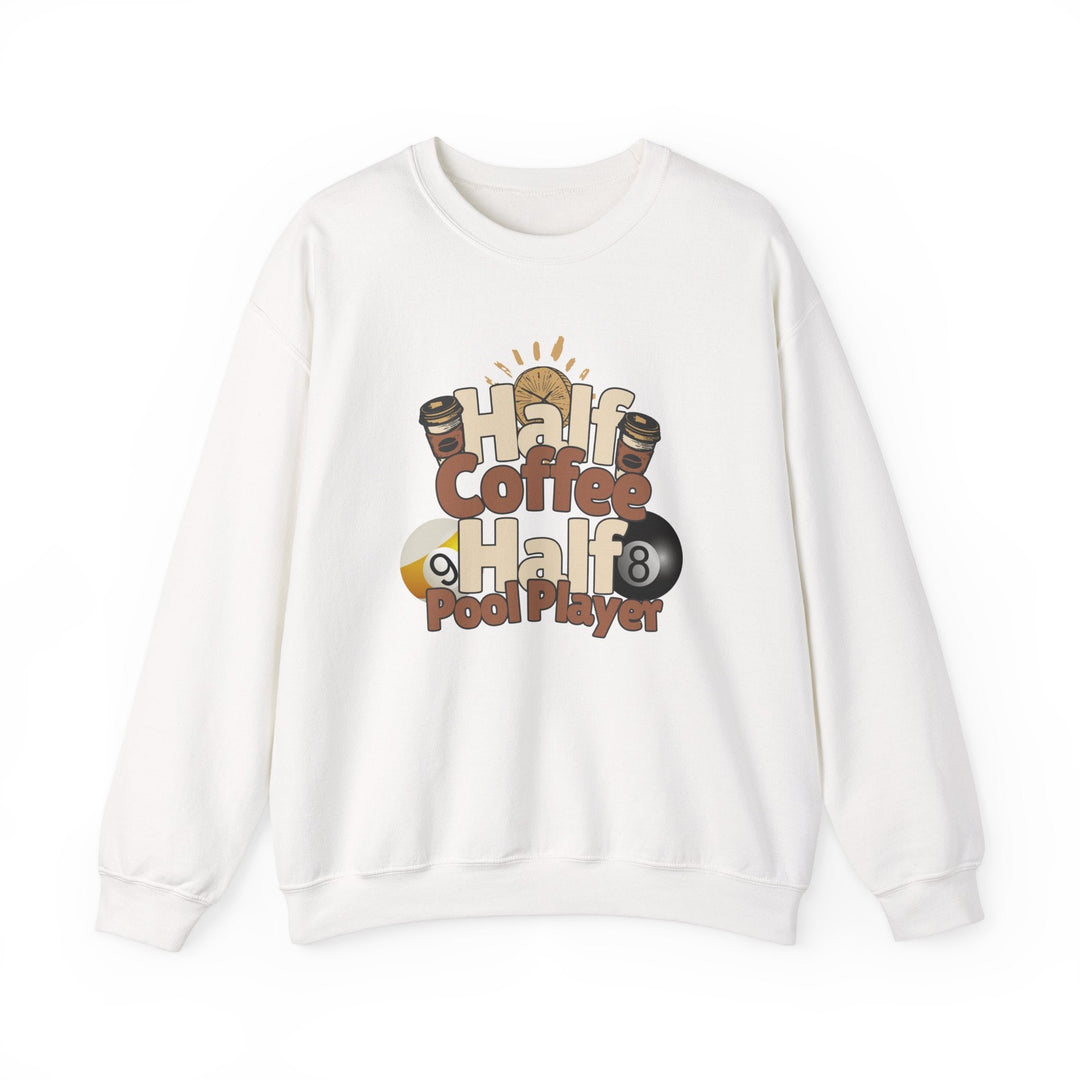 Half Coffee Half Pool Player - Unisex Crewneck Sweatshirt - BFLY BILLIARDS