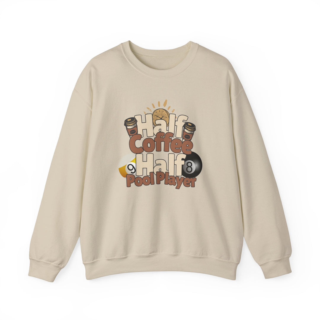 Half Coffee Half Pool Player - Unisex Crewneck Sweatshirt - BFLY BILLIARDS