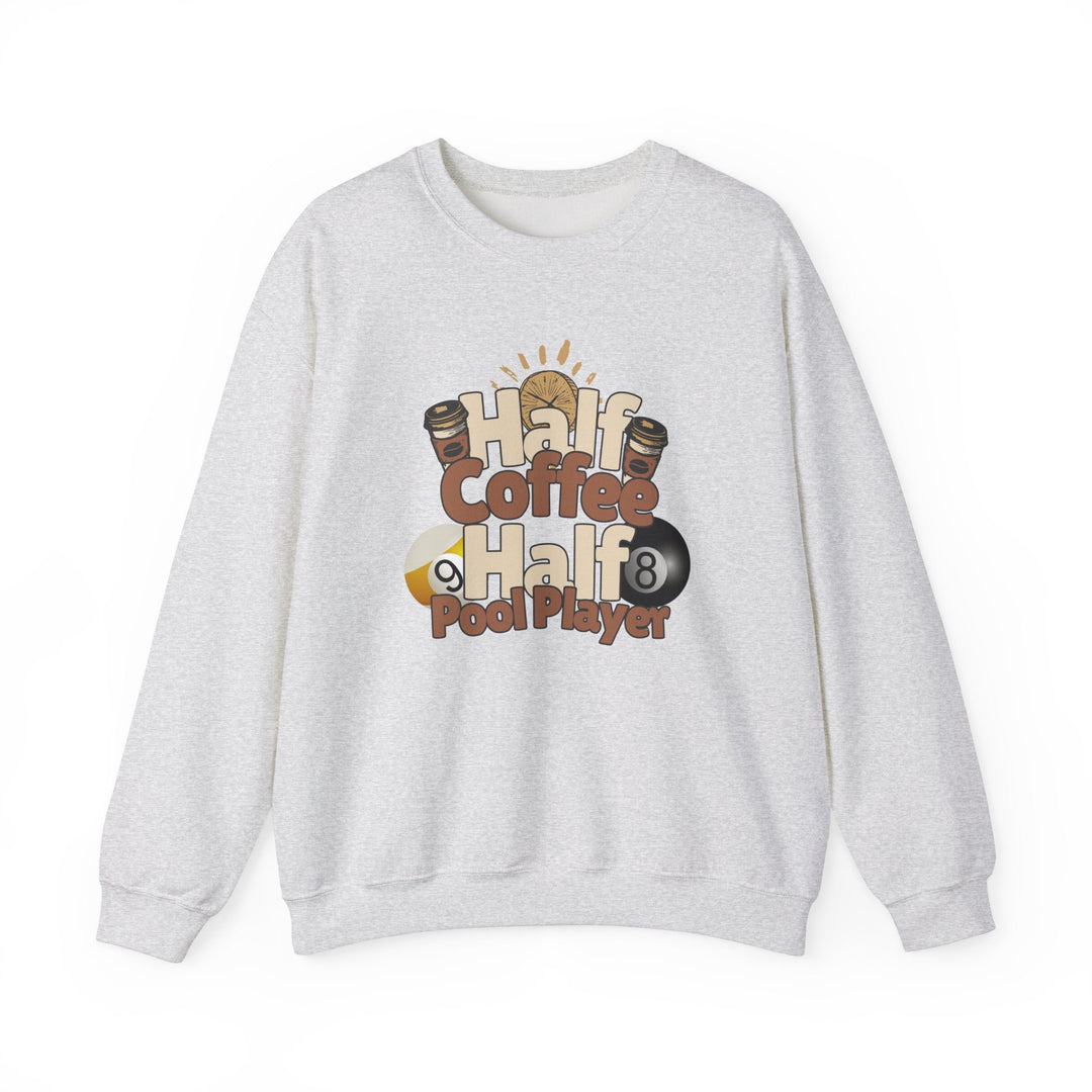 Half Coffee Half Pool Player - Unisex Crewneck Sweatshirt - BFLY BILLIARDS