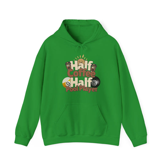 Half Coffee Half Pool Player - Unisex Pullover Hoodie - BFLY BILLIARDS