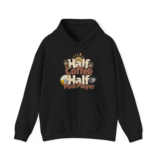 Half Coffee Half Pool Player - Unisex Pullover Hoodie - BFLY BILLIARDS