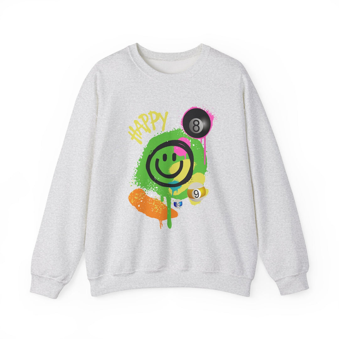Happy - Smiling - Billiards - Unisex Crewneck Sweatshirt - BFLY BILLIARDS