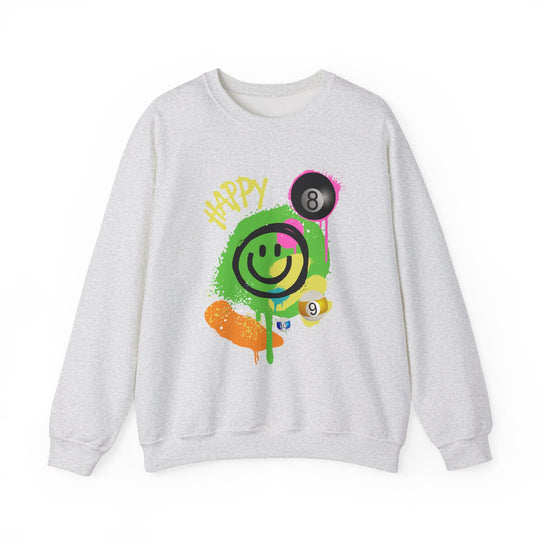Happy - Smiling - Billiards - Unisex Crewneck Sweatshirt - BFLY BILLIARDS